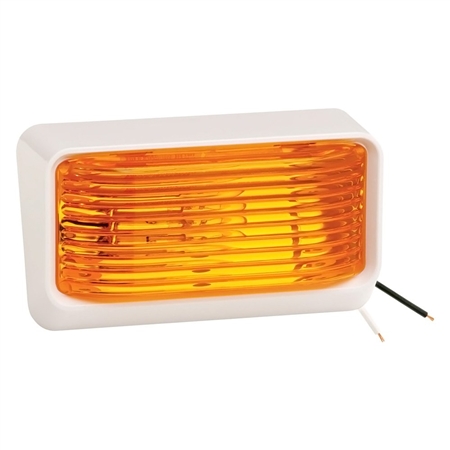 Bargman 34-78-516 Ash White Porch Light With Amber Lens
