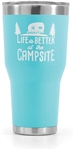 Camco 53058 Life Is Better At The Campsite Stainless Steel Tumbler - 30 Oz - Cool Blue