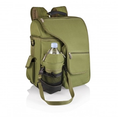 Picnic Time Turismo Cooler Backpack - Olive Green and Tan