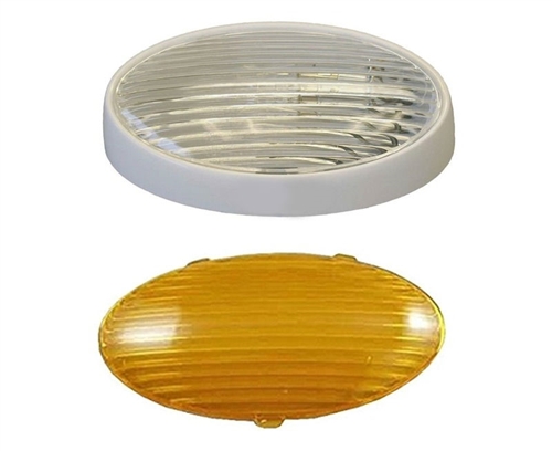 LaSalle Bristol GSAM4033 Oval RV Porch Light With Clear And Amber Lenses - Without Switch