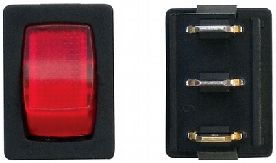 Valterra DG623PB Mini 12V Illuminated On/Off SPST Switch - Black/Red - 3 Pack
