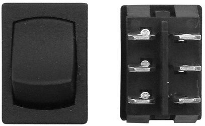 Diamond Group H2-28 12V Mini Off/On DPST Switch - Black - 3 Pack