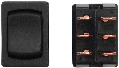 Valterra DG261PB Mini 12V On/Off/On DPDT Switch - Black - 3 Pack