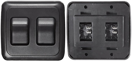 RV Designer S523 DC SPST Double Contoured Rocker Switch - Black