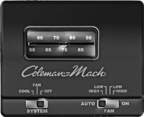 Coleman Mach 7330-3861 Analog Cool Only RV Air Conditioner Thermostat - Black