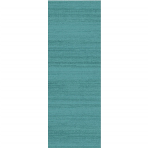 Ruggable 158663 Solid Textured Ocean Blue 2-1/2' x 7' Indoor/Outdoor Area Rug