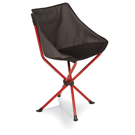 Picnic Time PT-Odyssey Portable Chair - Grey with Red