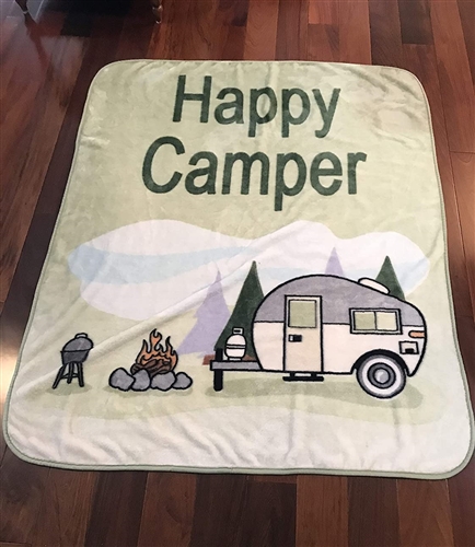 Fleming Sales 62618 Happy Camper Blanket - 50" x 60"