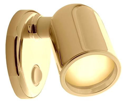 FriLight Tube Adjustable LED Light With Gold Trim & Switch - Blue