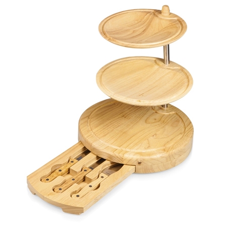 Picnic Time Regalio Serving Tray and Cheese Board - Rubberwood