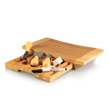 Picnic Time Concavo Cutting Board and Cheese Tools Set - Bamboo
