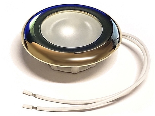 FriLight Nova Dual-Color LED Clip Mount Ceiling Light With Gold Trim - 3 Blue, 6 Warm White