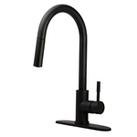 Dura Faucet High Arc Pull-Down Kitchen Sink Faucet - Matte Black