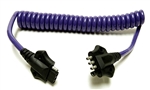 HitchCoil 95-12427-04 4-Way Flat Male To 4-Way Flat Female Coiled Trailer Cable, 6 Ft, Purple