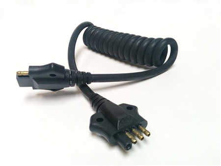 JetConnex Coiled Cable 4 Flat Male To 4 Flat Female 3' -  Matte Black