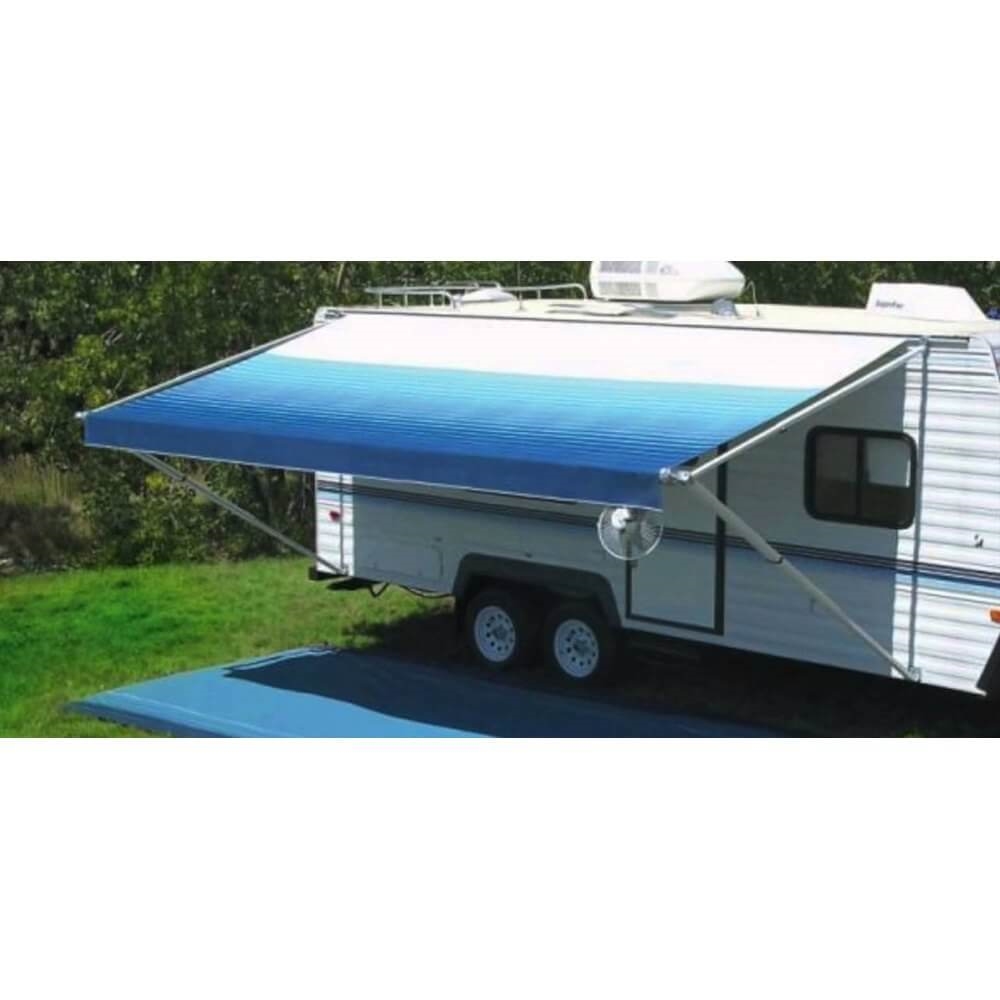 Carefree JU208E00 - 1Pc Fabric 20' Ocean Blue Awning with White Weatherguard main image 1