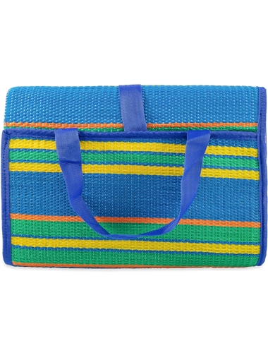 Camco 42805 Handy Mat Folding Beach Mat, Outdoor Picnic Blanket, Striped, 5' x 6.5'