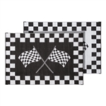 Faulkner 48823 Reversible RV Work & Play Mat - Black & White Checkered Finish Line Design - 3' x 5'