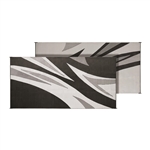 Faulkner 46258 Reversible RV Outdoor Patio Mat - Black Summer Waves Design - 8' x 16'