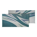 Faulkner 46294 Reversible RV Outdoor Patio Mat - Green & Blue Summer Waves Design - 8' x 20'
