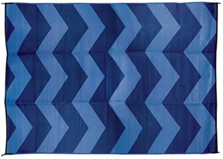 Camco RV Reversible Outdoor Mat Blue Chevron
