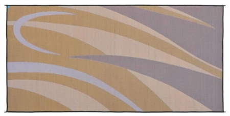 8'x 20' Graphic Reversible RV Patio Mat- Brown/Gold