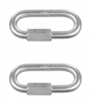 JR Products 01335 3/8" Quick Links for Safety Chains, Zinc Plated Steel, 2 Pack