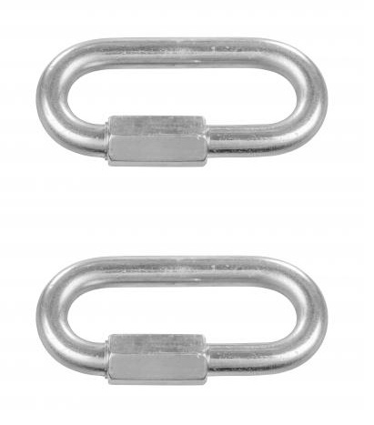 JR Products 01335 3/8" Quick Links for Safety Chains, Zinc Plated Steel, 2 Pack