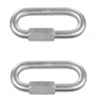 JR Products 01345 1/2" Quick Links for Safety Chains, Zinc Plated Steel, 2 Pack
