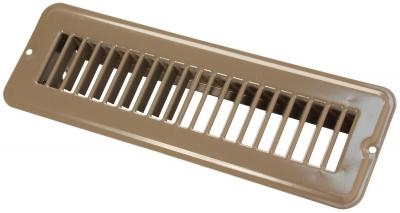 JR Products 02-28935 2" x 10" Metal Floor Register, Brown