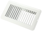 JR Products 02-28945 4" x 8" Metal Floor Register, White