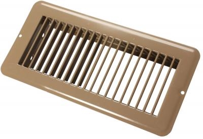 JR Products 02-28995 4" x 10" Metal Floor Register, Brown
