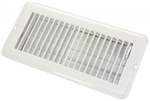 JR Products 02-29005 4" x 10" Metal Floor Register with Damper, White