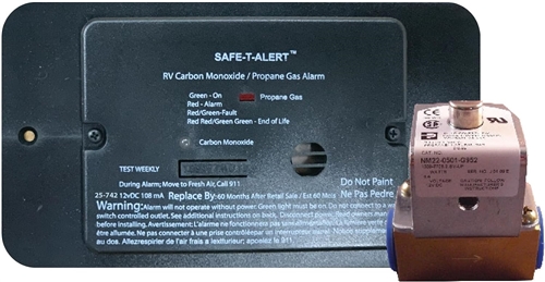 MTI Industry 25-742-R-BL-TR-KIT 70 Series Dual CO/LP Gas Alarm With Valve Control Kit, Black