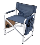 Faulkner Blue Director's Chair with Pocket Pouch & Folding Tray