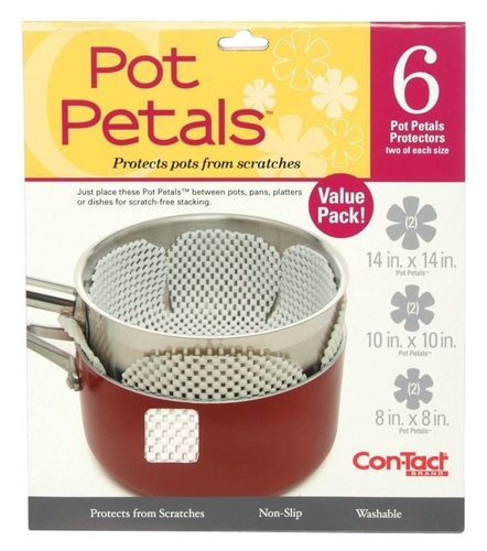 Con-Tact KTCH-C03032-12 Pot Petals Cookware Protectors - Assorted - 6 Pack