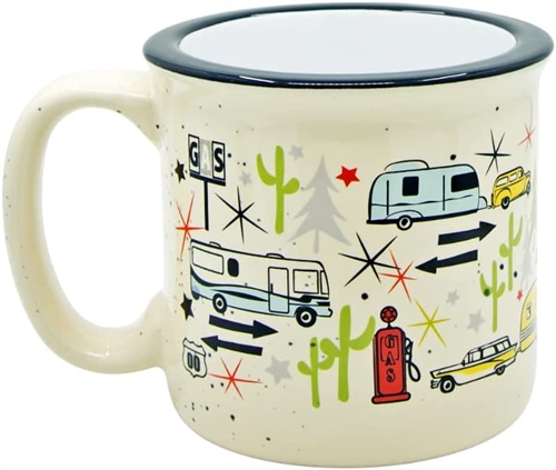Camp Casual CC-004C Wanderlust White 15 Oz Ceramic Travel Mug