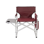 Faulkner 52283 Burgundy Director's Chair with Pocket Pouch & Folding Tray