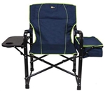 Faulkner 69230 El Capitan Folding Director's Chair With Cooler - Dark Blue/Light Green