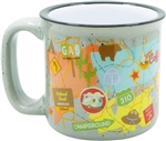 Camp Casual CC-004TMG Travel Map 15 Oz Ceramic Travel Mug
