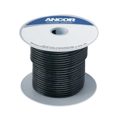 Ancor 112002 Marine Grade Tinned Copper Battery Cable, 6 AWG, 25 Ft, Black