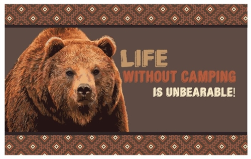 Stephan Roberts STRB-14732-12 Life Without Camping Is Unbearable Door Mat - 18 x 30