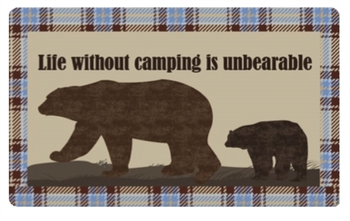 Stephan Roberts STRB-14855-20 Life Without Camping Is Unbearable Accent Mat - 18 x 30