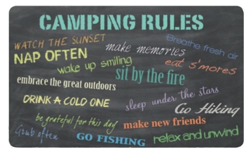 Stephan Roberts STRB-14846-20 Camping Rules Kitchen Mat - 18 x 30