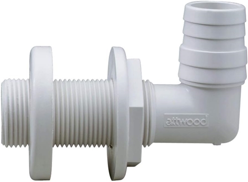 Attwood Thru-Hull 90-Degree Elbow Fitting For 1-1/8" To 1-1/4" ID Hose