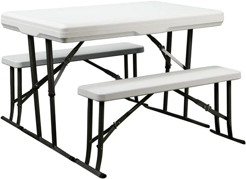 Faulkner 69863 Folding Table And Benches - 28-3/4" H x 44-1/2" W