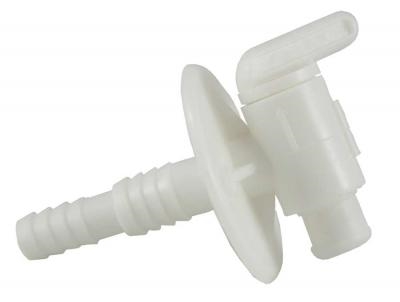 JR Products 03182 Dual Barbed Drain Petcock, White, Fits 3/8" to 1/2" Barbs