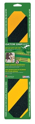 Gator Grip RE628YB Premium Anti-Slip Grit Strip - 16" x 3" - Yellow & Black