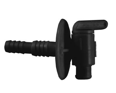 JR Products 04-62415 Dual Barbed Drain Petcock, Black, Fits 3/8" to 1/2" Barbs