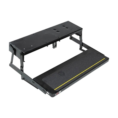 Lippert 353620 30-inch Single Tread Lite RV Power Step with LED lighting, anodized aluminum tread, and obstruction-sensing motor -- includes switch and wiring harness.